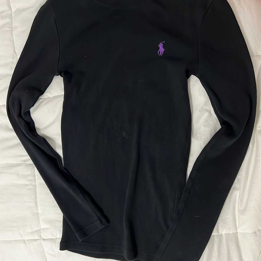 polo black long sleeve shirt
